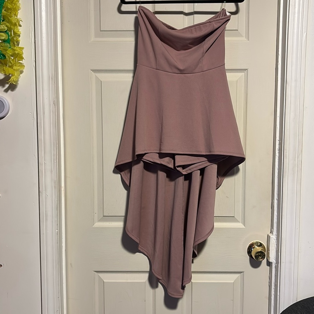 Elegant Strapless Pink Dress
